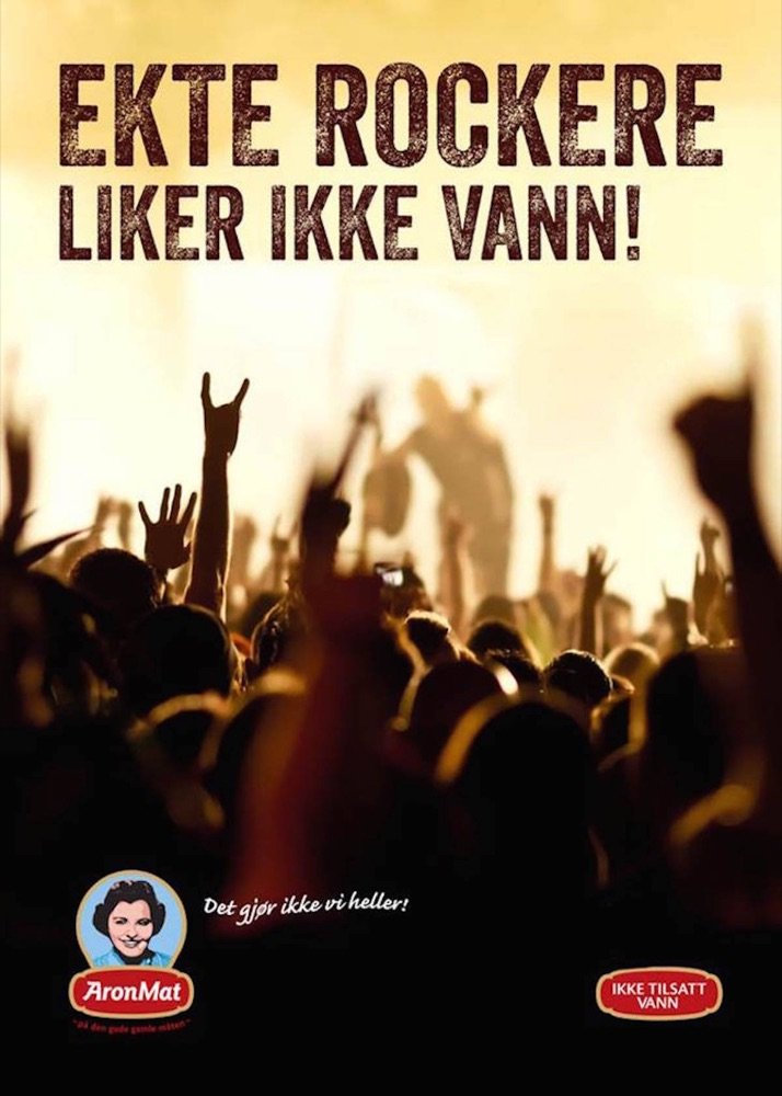 Plakat: Ekte rockere liker ikke vann!